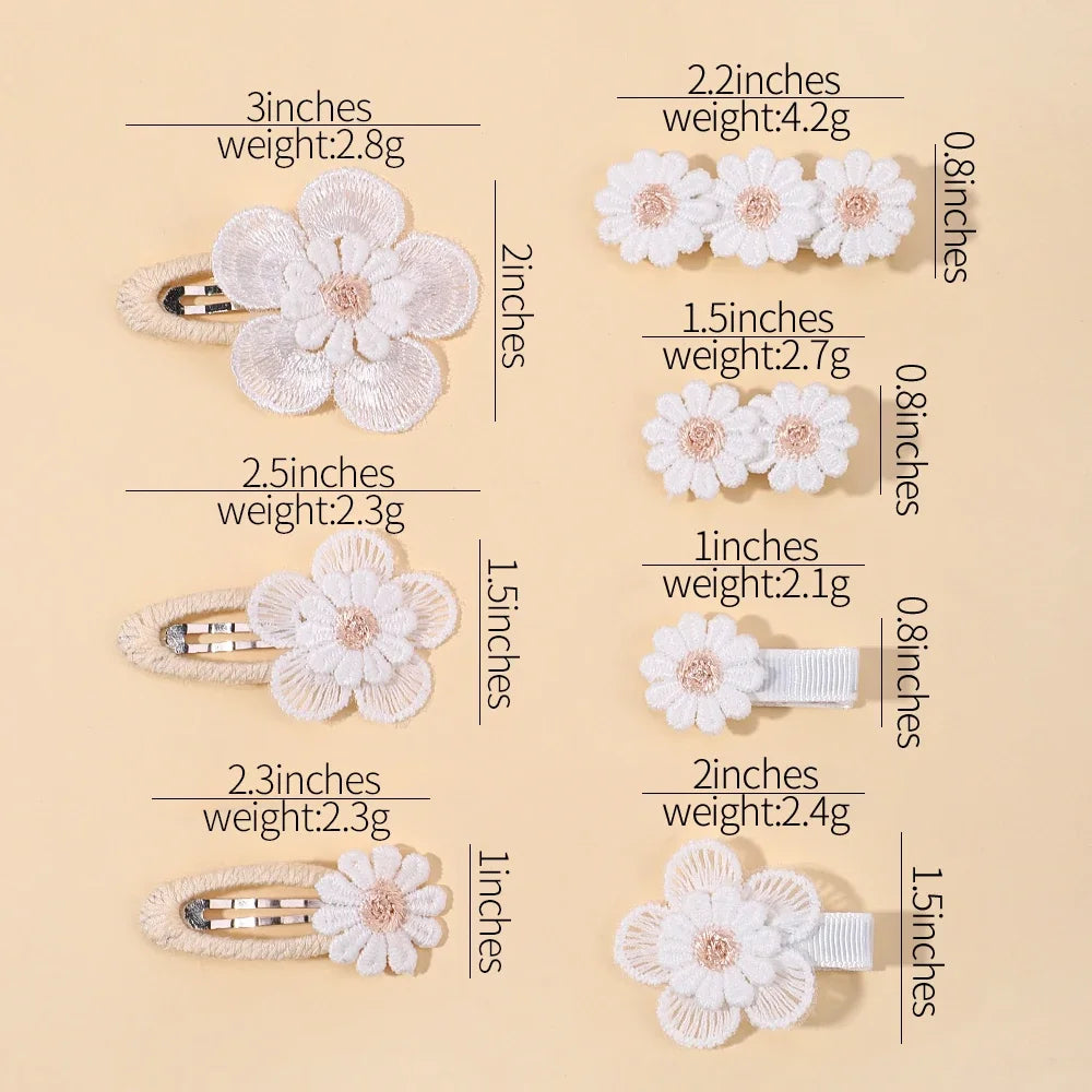1pcs Ins Daisy Flower Hair Clips Baby Girl Hairpins for Kids Lace White Barette Princess Hooks Infant Accessories Korean