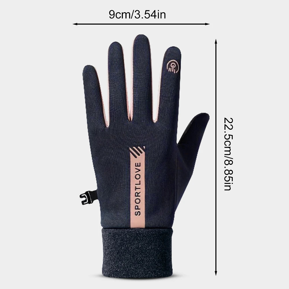1Pair Winter Waterproof Windproof Non-slip Touch Screen Warm Gloves, For Outdoor Cycling, Driving, Skiing