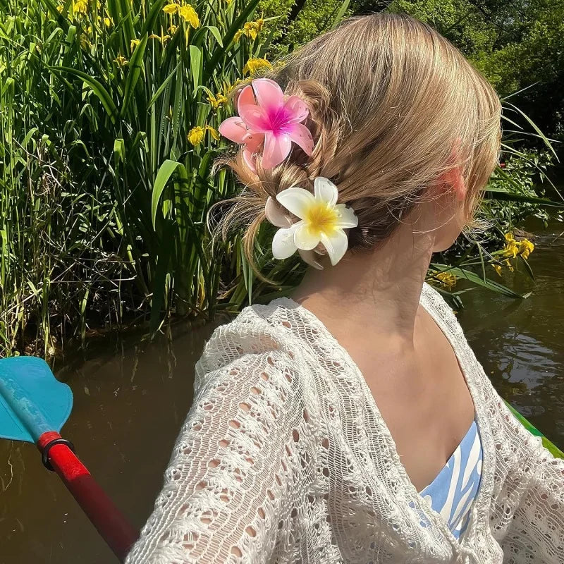 4pcs Fashion Versatile Sweet Department Small Fresh Sweet Gradient Lily Flower Grab Clip Simple Plate Hair Clip Hair Accessories