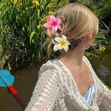 4pcs Fashion Versatile Sweet Department Small Fresh Sweet Gradient Lily Flower Grab Clip Simple Plate Hair Clip Hair Accessories