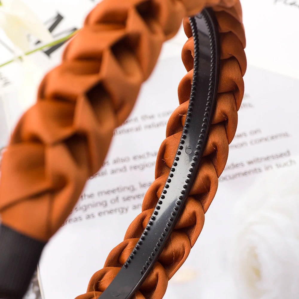 Braided Headband Women Girls Elastic Hairbands Non-slip Fashion Weaving Hair Hoop Bands Female Bezel Hair Accessories Headwear