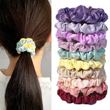 10pcs/pack Solid Color Elastics Hair Ties For Women Thick Hair Soft No Hurt Hair Ponytail Holder Hair Rope Hair Accessories Hot