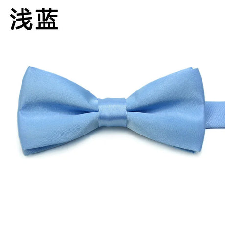 Fashion Kids Solid Color Bow Ties Imitation Silk Student Bowties Soft Black Red Butterfly Bowknot Wedding Party Cute Pet Cravat