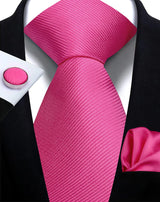 Corbata de marca de moda hecha a mano, sólida, con pañuelo y gemelos, para hombre, corbata, traje, camisa, accesorios de boda, regalos para hombre.