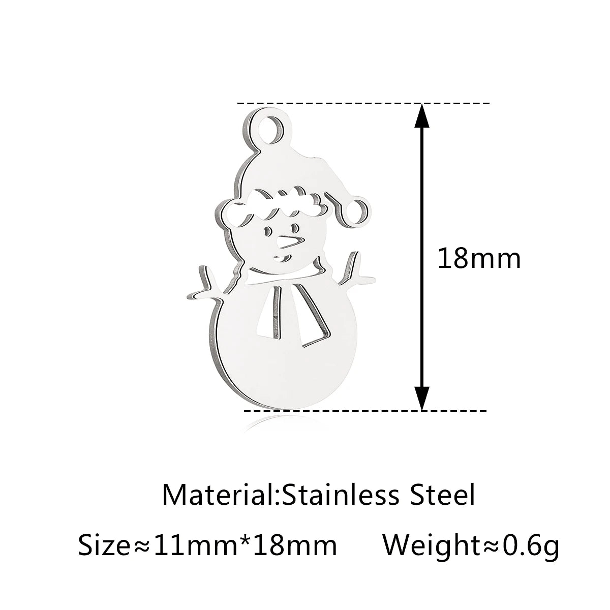 5Pcs Xmas Tree/Candy Cane/Snowman/Santa Claus Charm Stainless Steel Boots Christmas Pendant DIY Necklace Bracelet Jewelry Making