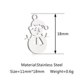5Pcs Xmas Tree/Candy Cane/Snowman/Santa Claus Charm Stainless Steel Boots Christmas Pendant DIY Necklace Bracelet Jewelry Making