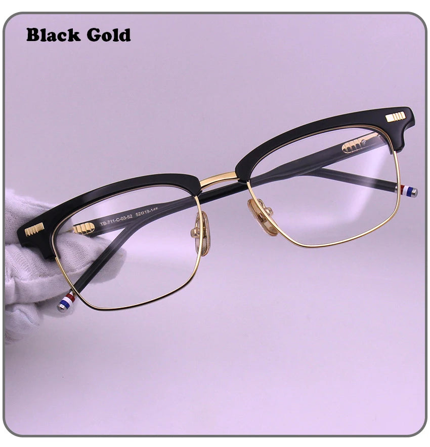 Men Square Business Titanium Acetate Glasses Frame Fashion Brand Designer Ultra-light Eyeglasses TB711 Sun Sunglasses Glasses
