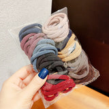 50PCS/Set Women Girls 4CM 2CM Colorful Nylon Elastic Hair Bands Ponytail Holder Rubber Bands Scrunchie Headband Hair Accessories