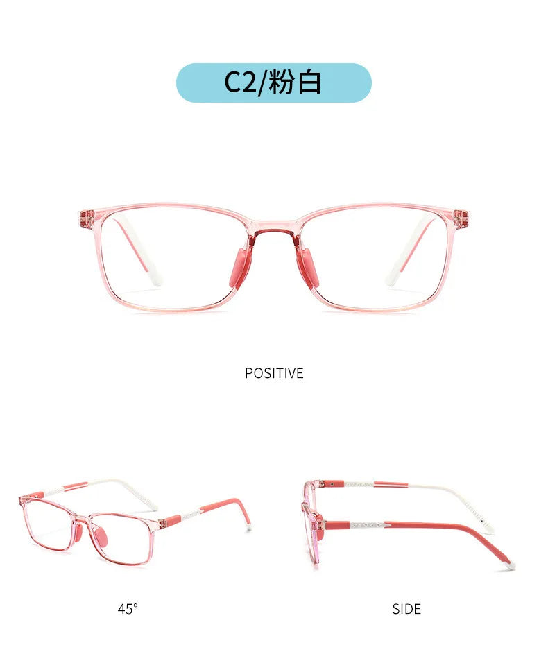 54671 Square Blue Light Blocking Glasses for Girl Optical Glasses Frame Boy Anti Glare Computer Eyeglasses Child Uv400