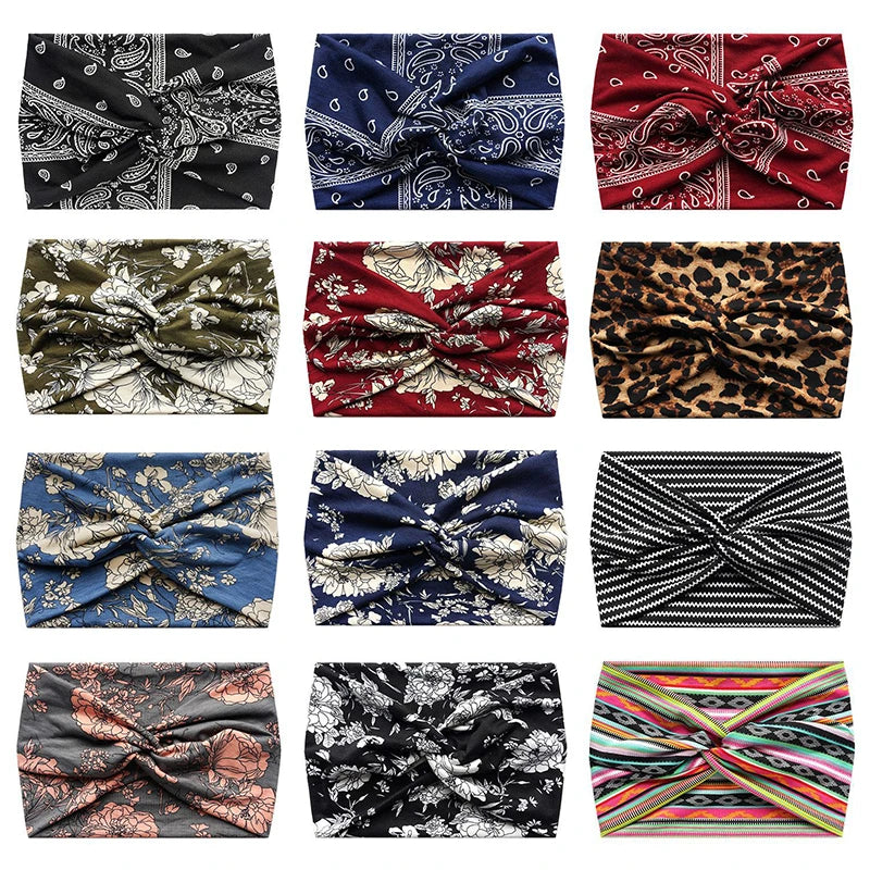 Twisted Wide Headbands for Women Extra Large Turban Workout Headband Fashion Yoga Hair Bands Boho Twisted Thick Hair Accessories