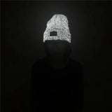 TOHUIYAN Reflective Knitted Hats Magical High Visibility Winter Warm Caps Women Men Bonnet Beanie Hat for Night Running Walking