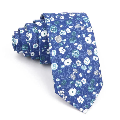 New Men's Floral Neck Ties Casual Cotton Slim Tie Skinny Wedding Party Suit Collar Flower Neckties Gravata Accessories Gift