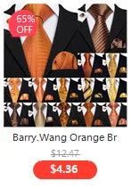 Barry.Wang Novelty Silk Men Tie Handkerchief Cufflinks Set Jacquard Animal Dinosaur Bat Gravat Necktie For Male Wedding Business