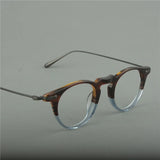 Japanese fashion eyeglass frame with circular frames made of pure titanium for both men and women