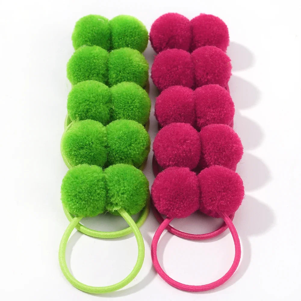10Pcs/lot Grosgrain Ribbon Pigtail Hair Bows Elastic Hair Ties Hair Bands Holders Girls Baby Hair Accessories for Baby Infants