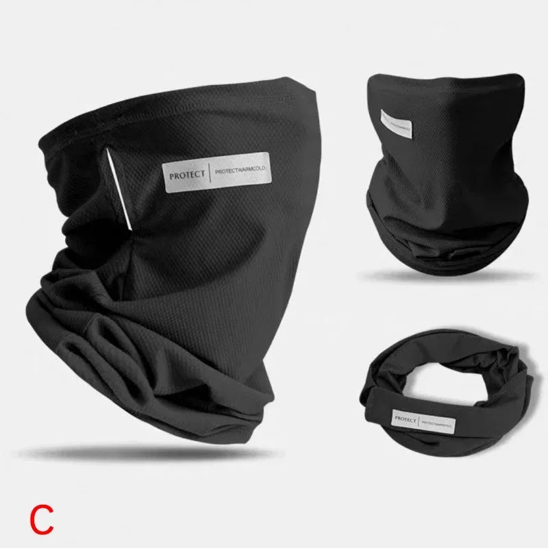 Ice Silk Sunscreen Mask For Men Women Outdoor Cycling Face Cover Solid Color Neck Wrap UV Protection Ear Bandana Scarf Summer