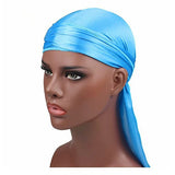 Elasticity Baotou Cap Hair Bands Simulation Silky Durag Long Tail Pirate Hat Headband Turban for Children Kid Ribbon Accessories