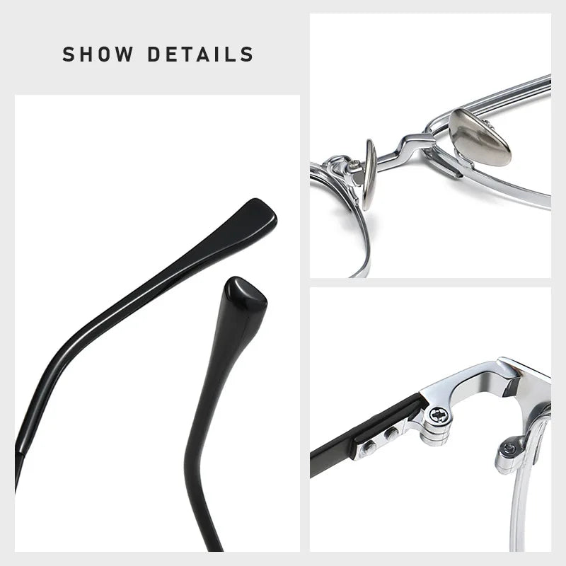 FIRADA Fashion Comfort Glasses Retro Luxury Titanium Square Eyewear Optical Prescription Eyeglasses Frame For Men Women 20363-C