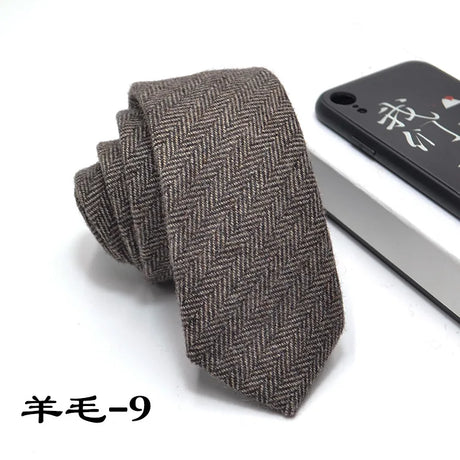 New Style Wool Viscose Tie 6cm Ties Fluffy Solid Color Corbata Slim Striped Necktie Cravat Clothing Accessories Warm Dot Ties