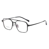 Light Pure Titanium Frames Retro Polygon Spectacle Pilot Ultra Double Bridge Customized Optical Prescription Eyeglasses Man