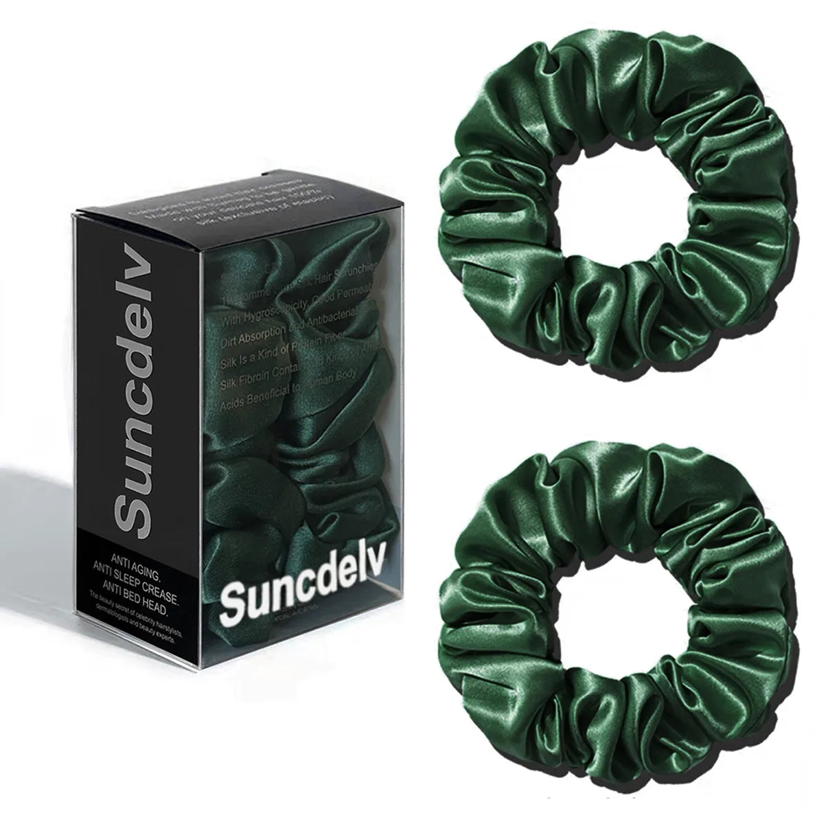 2PCS 3.5CM Mulberry Silk Scrunchies Women Grils Hair Ties for Hair Sleep No Damage Hairband Curly Hair Elastics Ponytail Holder