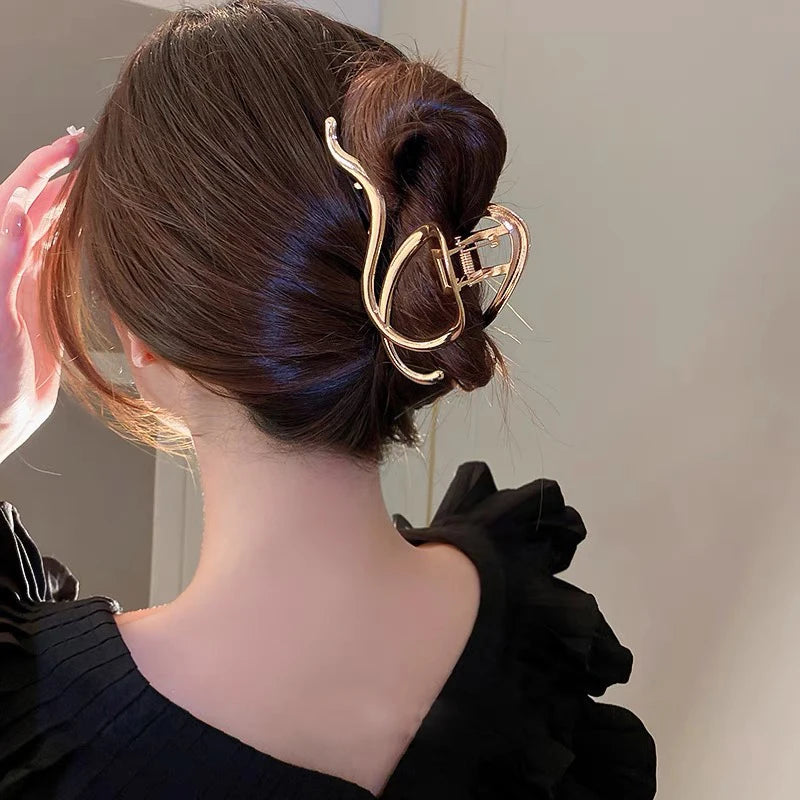 Woman Silver/Gold Irregular Hairpins Punk Style Metal Hair Claws Barrettes Women Hair Accessories Ponytail Hair Clips Headwear