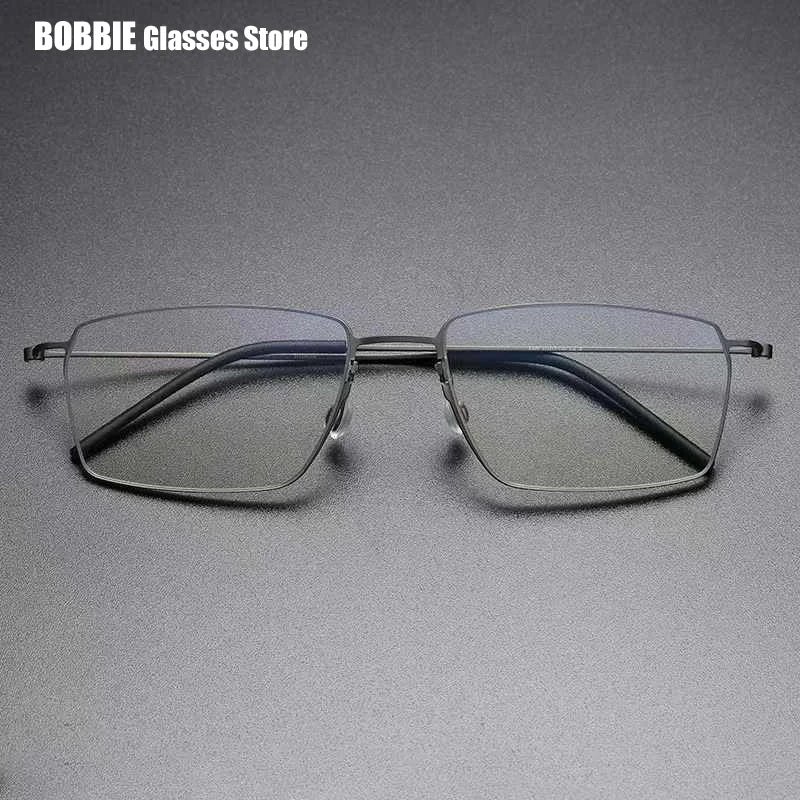 Pure Titanium Glasses Frame Men Women Eyewear Frames Eyeglassess Square Business Classic Design Screwless Denmark Brand