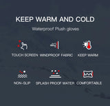Autumn Winter Motorbike Gloves Men Women Windproof Anti-slip Touchscreen Fleece Keep Warm for Work Gloves Men Sports Bike Black