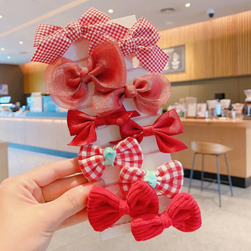 10Pcs/Set Big Bow Flower Elastic Hairbands Children Girls Sweet Hair Ties Fashion Headbands Hair Accessories Rubber Band For Kid