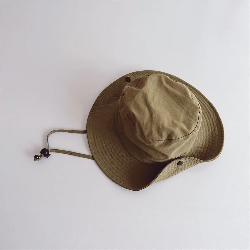New Children Bucket Hats Summer Solid Color Sunhat Kids Fishing Hat Sunshade Visor Boys Girls Outdoor Fashion Beach Cap For 2-6Y
