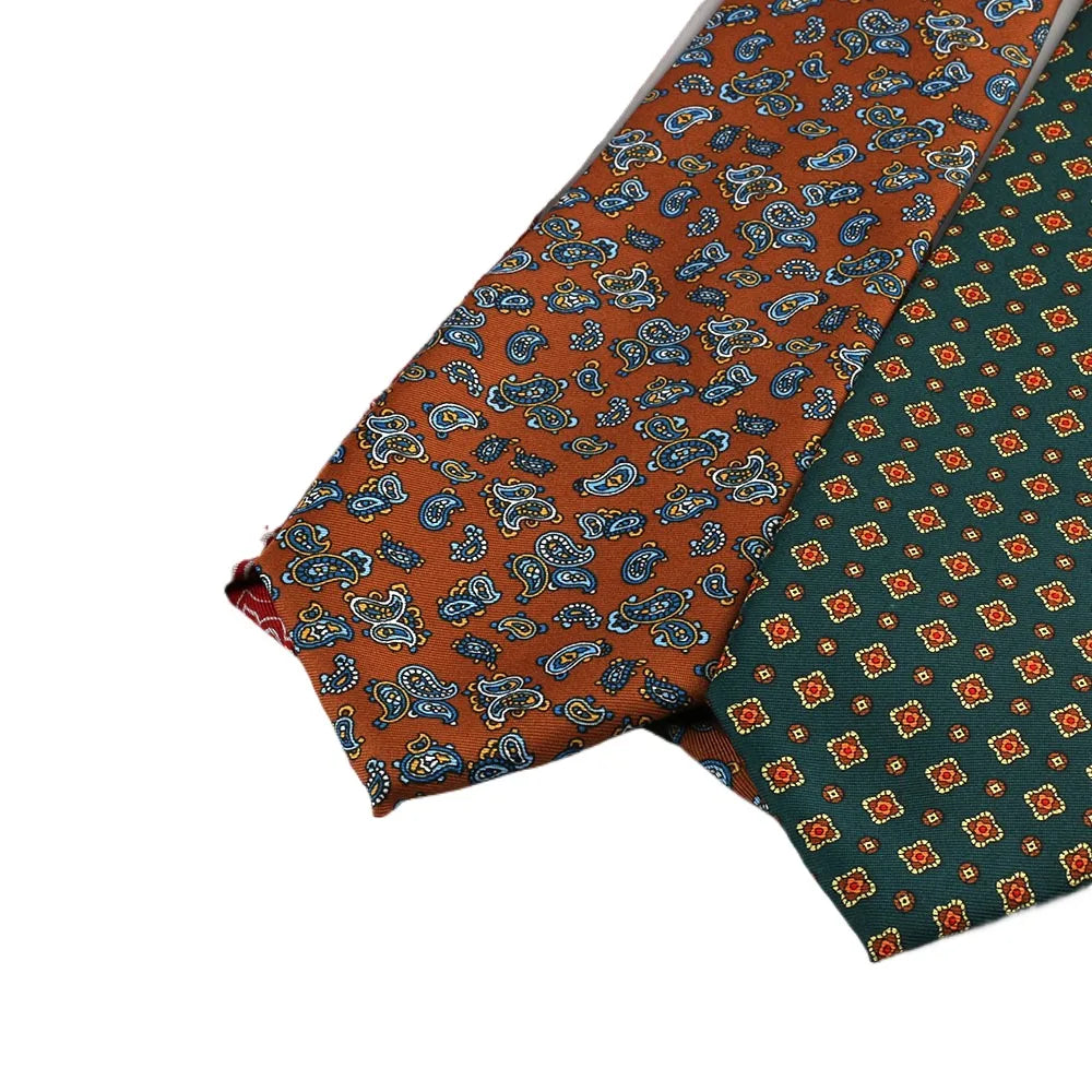 New 8cm Korean Style Necktie for Men Business Professional Retro College Boys Imitation Silk Print Fabric Floral Groom's Tie