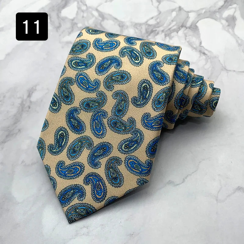 MUGIVALA 8cm New Fashion Men's Floral Tie Necktie Suit Men Business Wedding Party Formal Neck Ties Gifts Cravat Floral Blue