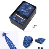 Men's Tie Gift Box With Neckties Handkerchiefs Cufflinks Tie Clips 6-Piece sets Group Business Wedding Festival Formal Ties