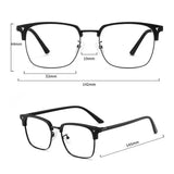 Blue Light Blocking Glasses for Men Women  Retro Half Frame Computer Optical Vintage Square Eyewear Anti-radiation Eyeglasses