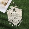 Floral Hair Bandana Knitted Head Kerchief Women Bandana Handmade Crochet Hair Scarf Triangled Headband Headwear