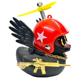 Car Duck Auto Interior Decoration Car Ornaments Rubber Duck With Helmet Bicycle Road Bike Motor Kids Toy Bike Accessories