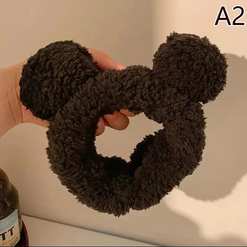 Wide Hairband Headpiece Cute Bear Ears Plush Face Wash Make-up Hair Band Wide Edge Hair Band Headdress