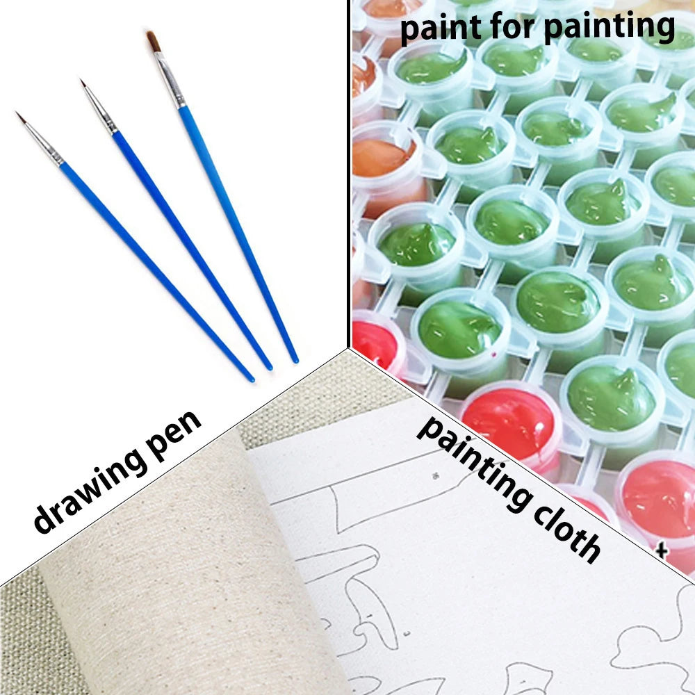 Paint By Numbers Kit For Adults Beginner On Canvas, DIY Acrylic Painting Package For Kids, Flowers Hat Women Picture, Frameless