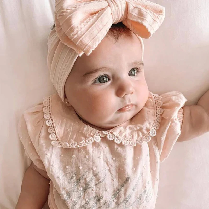 Baby Girl Bows Headband Newborn Turban Hairbands Kids Red Head Band Outdoor Toddler Children HeadWrap Hair Accessories