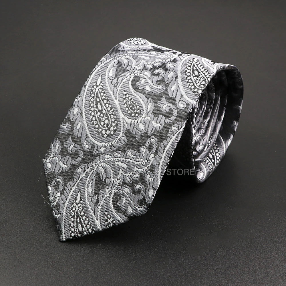 New Design Wedding Men Tie Grey Brown Green Paisley Flower Neckties Men Business Dropshipping Groom Collar Accessories Gift