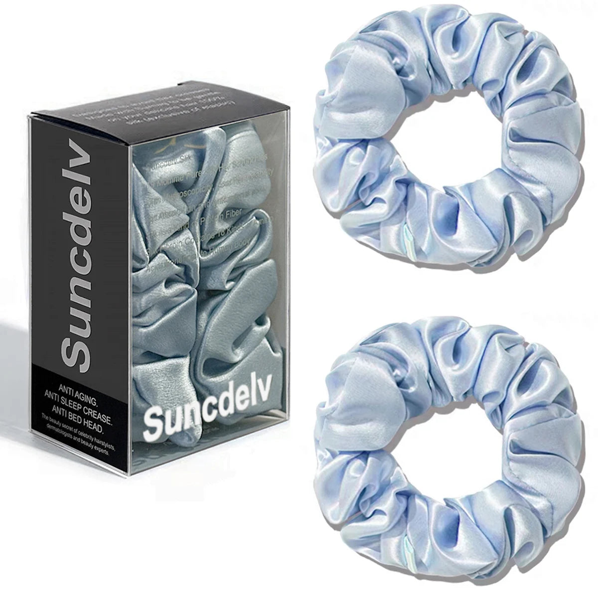 2PCS 3.5CM Mulberry Silk Scrunchies Women Grils Hair Ties for Hair Sleep No Damage Hairband Curly Hair Elastics Ponytail Holder