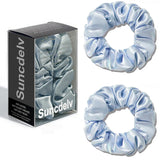 2PCS 3.5CM Mulberry Silk Scrunchies Women Grils Hair Ties for Hair Sleep No Damage Hairband Curly Hair Elastics Ponytail Holder