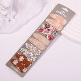 10Pcs/set 2.2'' Printed Embroidery Waterdrop Shape Hair Clips For Cute Girls BB Hairpin Barrettes Headwear Kids Hair Accessories