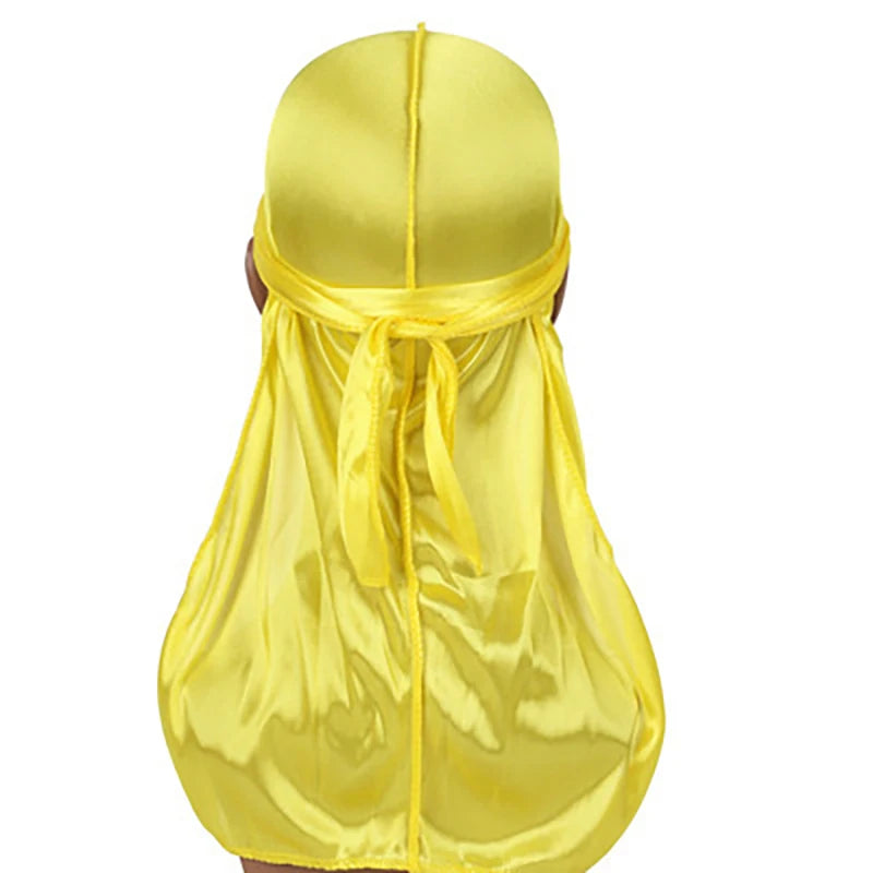 Elasticity Baotou Cap Hair Bands Simulation Silky Durag Long Tail Pirate Hat Headband Turban for Children Kid Ribbon Accessories