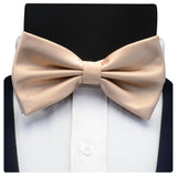 GUSLESON Silk Solid Pre-tied Bow Tie for Men Purple Black Yellow Double Fold Bow ties Waterproof Wedding Business Bowtie