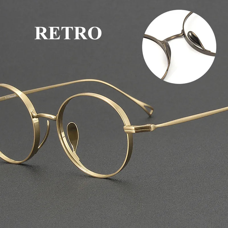 2025 NEW Titanium Handmade Glasses Frame Round Oval Retro Glasses For Men Reading Glasses Frames For Myopia For Women KMN-3003
