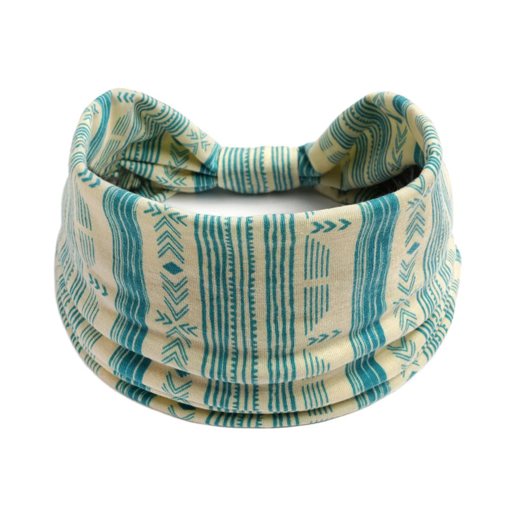 Women Hair Bands Headband Bohemian Sports Run Bandage Elastic Girl Wide Headband Print Wide Headwrap Headpiece Hairband Ladies