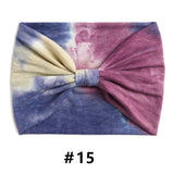 Tie Dye Headbands for Women Wide Turban Headwrap Knotted Vintage Hairbands Cotton Bandanas Bandage Headscarf Hair Accessories