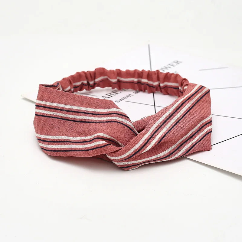 Women Headband New Fashion Hair Bands Bohemian Cross Elastic Hair Band For Ladies Black Purple Female Head band Hair Accessories