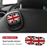 Leather Car Rear Seat Back Handle Decal Cover Protective Sticker For Mini Cooper R56 R55 F56 F57 Interior Decorative Accessories